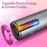 Wireless Wave Curler with LED Display - USB Rechargeable, Adjustable Temperature, Automatic Rotating Design for Perfect Curls & Styling - Essential Travel Accessory, for Autumn Digital Hair Curler